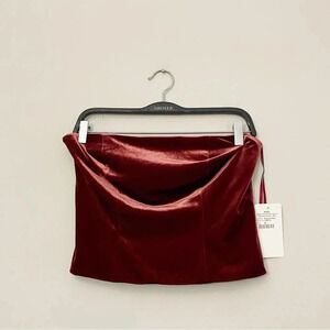 New Revelry velvet strapless crop top small holiday party Valentine’s day